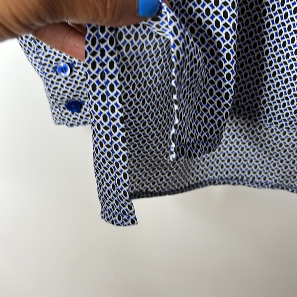 Cynthia Rowley Womens Full Button Down Top in Blue, Black and White XS XSMALL - Picture 6 of 10